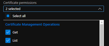 Certificate Permissions