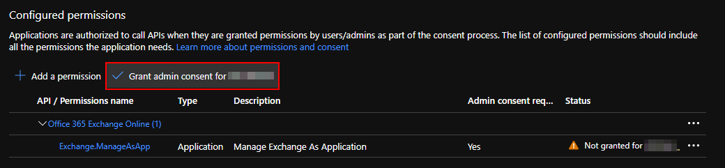 Grant Admin Consent