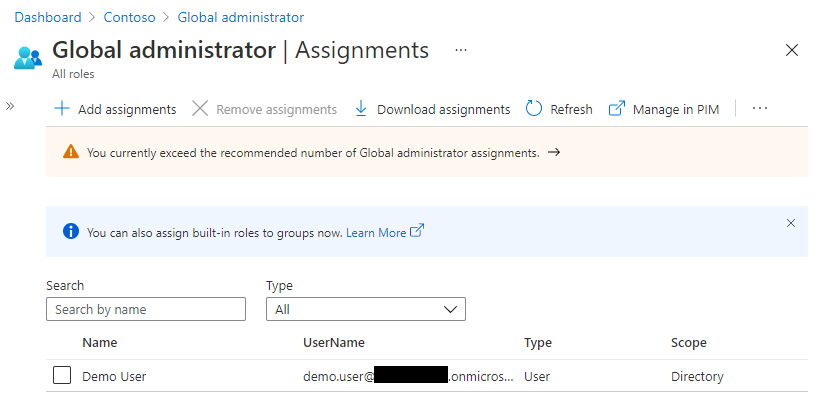 Azure AD Role Assignments